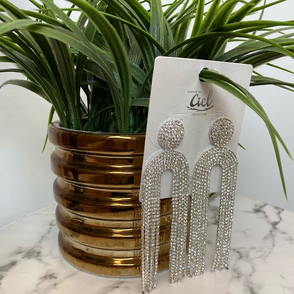 ‼️ Gorgeous Rhinestone Diamond Drop Earrings - Picture 7 of 8